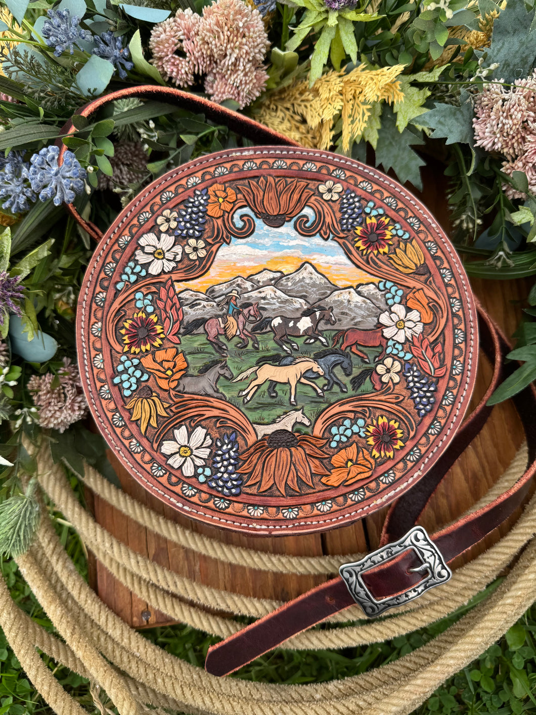 “A Wild & Western Summer” Round Purse
