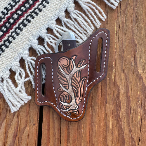 Elk Antler Hoof-Pick Knife + Sheath