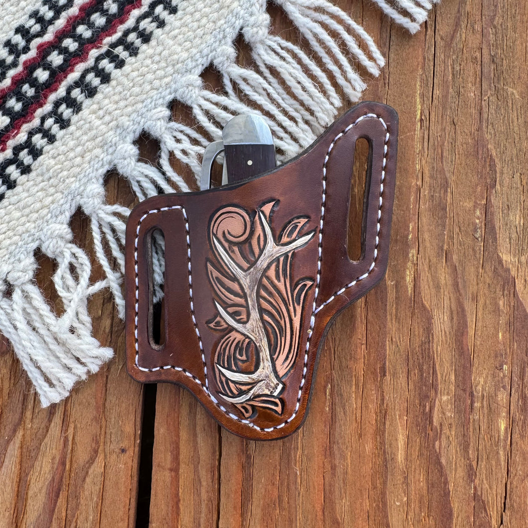Elk Antler Hoof-Pick Knife + Sheath