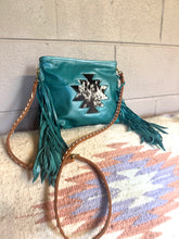 Load image into Gallery viewer, Turquoise Cowhide Crossbody