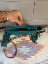 Load image into Gallery viewer, Turquoise Cowhide Crossbody
